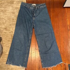 Zara Flare Jeans in Deep Blue Size 12